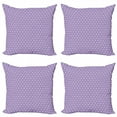 thumbnail image 1 of Abstract Geometry Throw Pillow Cushion Case Pack of 4, Repetitive Interconnected Stars Bicolored Arrangement, Modern Accent Double-Sided Print, 4 Sizes, Blue Violet Pastel Purple, by Ambesonne, 1 of 2