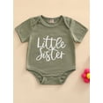 thumbnail image 2 of Sisters Matching Tops, Short Sleeve Letters Printed Round Neck T-Shirt/Bodysuit, Girls Summer Wear Loose Fit Tops, 2 of 9