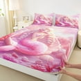 thumbnail image 3 of Manfei Chic Mermaid Queen Sheet Sets,Ocean Animal Flat Sheet,Pink Fairy Tale Queen Fitted Sheet For Girls,Ultra Soft Home Decor,4pcs, 3 of 7