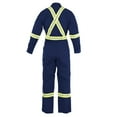thumbnail image 4 of Flame Resistant Hi Vis Reflective Coverall with Leg Zipper (Small, Navy Blue), 4 of 7