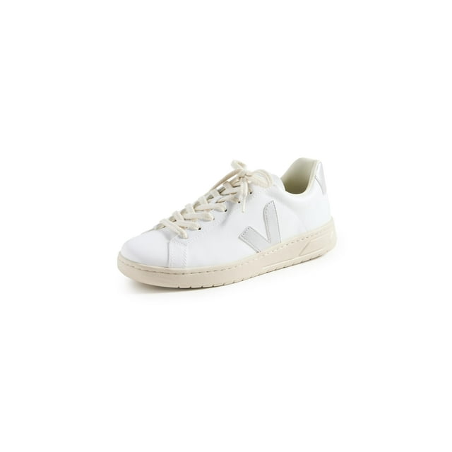 Tenis Veja Urca de lona revestida en plata blanca para mujer