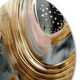 thumbnail image 3 of Designart "Marble Expression Gold and Black VI" Abstract Marble Metal Round Wall Decor, 3 of 5