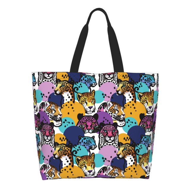 Easygdp Retro Panther Bolsas Tote para Mujer, Bolsos de Hombro para Viaje, Bolsos de Mano de Gran Capacidad para Compras y Trabajo