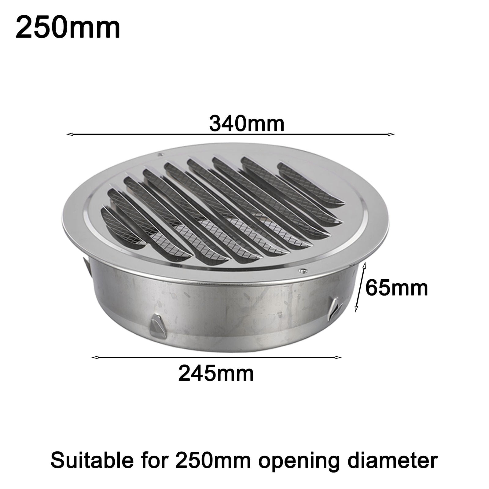 1Pc Round Stainless Steel Air Vent Grille Insect Protection Exterior Wall Ducting Ventilation Tools 70-300Mm Exhaust Hoods Vents