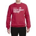 thumbnail image 2 of Wild Bobby, Here Fishy Fishy Fishy, Fishing, Unisex Crewneck Graphic Sweatshirt, Vintage Heather Red, X-Large, 2 of 4