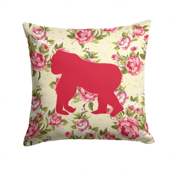 Carolines Treasures Gorilla Shabby Chic Yellow Roses Fabric Decorative Pillow 14Hx14W multicolor