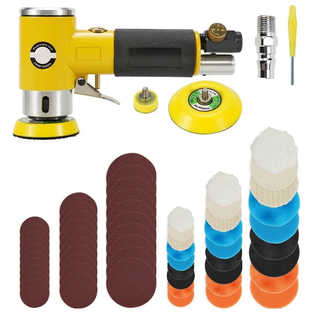 Mini 2 / 3 Inch Air Sander Pneumatic Polisher Grinder Buffer Double Acting Track Polisher 80 Sheets Sandpaper Kit B