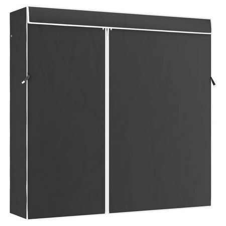 

HYYYYH Garment Rack Cover for V6 Dustproof Clothes Cover Fabric Clothing Rack Covers with Zipper 75.6 L X 18.5 W X 75.2 H Black