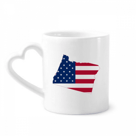 

Oregon USA Map Stars Stripes Flag Mug Coffee Cerac Drinkware Glass Heart Cup