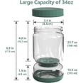 thumbnail image 6 of Luvan 34oz Glass Pickle Jar with Flip Strainer, Hourglass Container for Jalapenos, Olives, Fruit & Kimchi, BPA-Free, Dishwasher Safe, 6 of 12