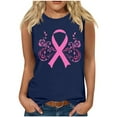 thumbnail image 2 of jicehd Breast Cancer Vest Womens Tank Tops Sleeveless T-Shirts Casual Bowknot Print Solid Color Shirts Retro Round Neck Vest, 2 of 5