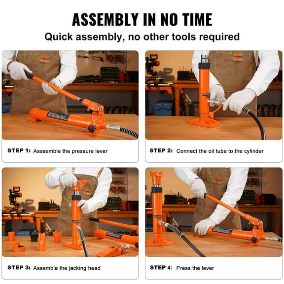 4 Ton Hydraulic Ram Porta Power Set – Auto Body Frame Repair Kit with 1.2m Hose & Case for Car, Truck, Tractor, Farm