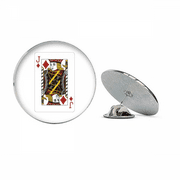 j playing cards pattern round metal tack hat pin brooch