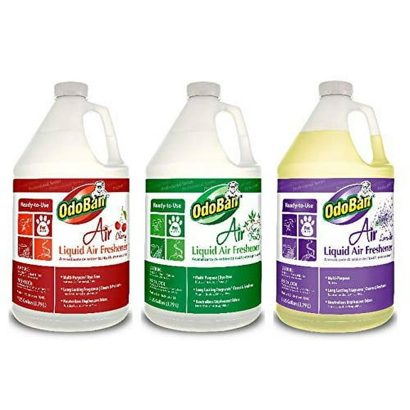 OdoBan Professional Cleaning Ready-to-Use Liquid Air Freshener, 1 Gallon Scent Assortment, Cherry, Spring Fresh and Lavender