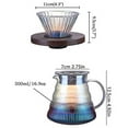 thumbnail image 3 of Pour Over Coffee Maker Set with Dripper,500ml Glass Coffee Server Set,V60 Glass Coffee Dripper with Wood Base for Home Office Gift, 3 of 7