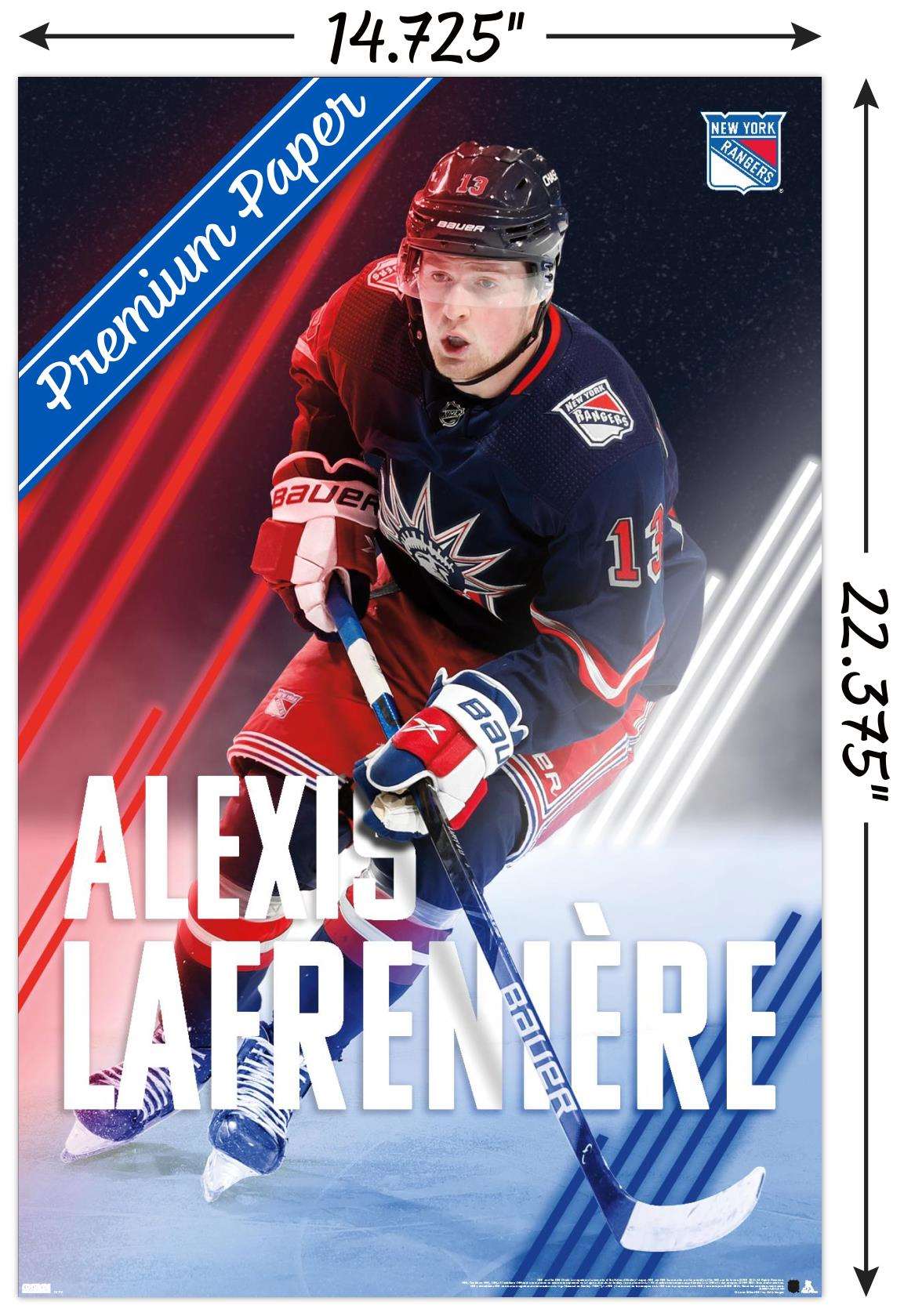 NHL New York Rangers - Alexis Lafrenière 20 Wall Poster, 14.725" x 22.375"
