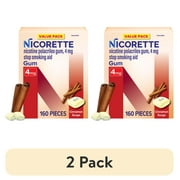 (2 pack) Nicorette Nicotine Gum, Stop Smoking Aids, 4 Mg, Cinnamon Surge, 160 Count