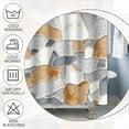 thumbnail image 5 of Stone Wall Shower Curtain Abstract Texture Retro Gray Orange Irregular Geometrical Decorative Shower Curtains for Home Bathroom Bathtubs Polyester Waterproof Fabric with Hooks 72x72 Inches, 5 of 6