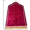 thumbnail image 2 of Plush Padded Muslim Prayer Mat with Tassels and Prayer Beads, Islamic Prayer Rug, 70x110cm (Maroon Red), 2 of 3