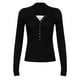 thumbnail image 4 of Camisetas para mujer,Camiseta informal de manga larga con capucha para mujer, corte holgado, color liso, cuello redondo, manga 3/4, tejido de imitación de rejilla, para usar en casa, sopatenor, 4 of 8