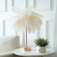 thumbnail image 2 of Kraoden Feather Table Lamp Bedside Lamp Night Light Battery Operated LED Table Lamp for Bedroom Living Room Party Wedding Centerpiece Christmas Valentine's Day Decor, 2 of 8