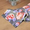 thumbnail image 3 of Table Runner for Dining Table, Gray Japanese Print Floral Table Linen - Home Decor, 3 of 7