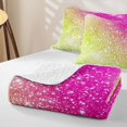 thumbnail image 4 of jejeloiu Green Pink Sequin Print Quilt Full Kids,Dreamy Princess Style Full Bedspread Sets For Girls,3-Piece, 4 of 7