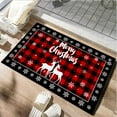 thumbnail image 2 of Christmas Floor Mat, Non-Slip Flannel Rug with Antler Design for Front Door Bathroom Kitchen, Decor(A), 2 of 6