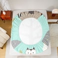 thumbnail image 5 of Manfei Cartoon Fox Raccoon 3pcs Twin Sheet Sets for Preppy Children Kids,Kawaii Jungle Animal Twin Fitted Sheet,Cute Wildlife Breathable Flat Sheet,Breathable Home Decor, 5 of 7