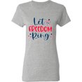 thumbnail image 3 of Inktastic 4th of July Let Freedom Ring with Stars Women's T-Shirt, 3 of 5