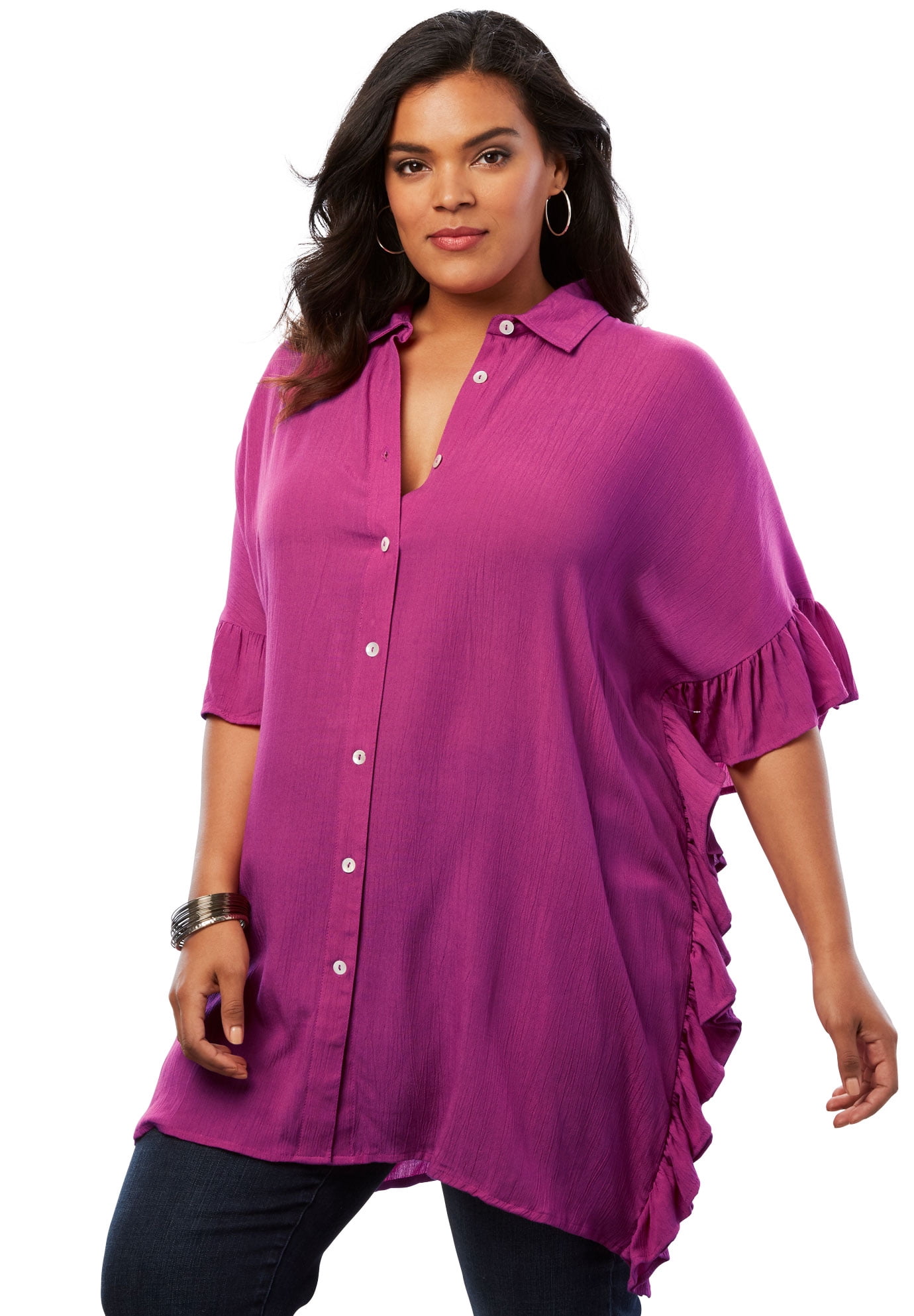 Poncho Tunic Long Shirt Blouse 