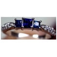 thumbnail image 3 of 925 Sterling Silver Certified 4.5Ct Blue Sapphire Cluster Ring For Ring Size 11, 3 of 6