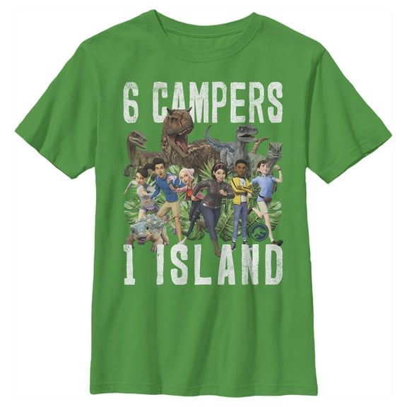 Boy's Jurassic World: Camp Cretaceous Campers 1 Island Graphic Tee Kelly Green X Small