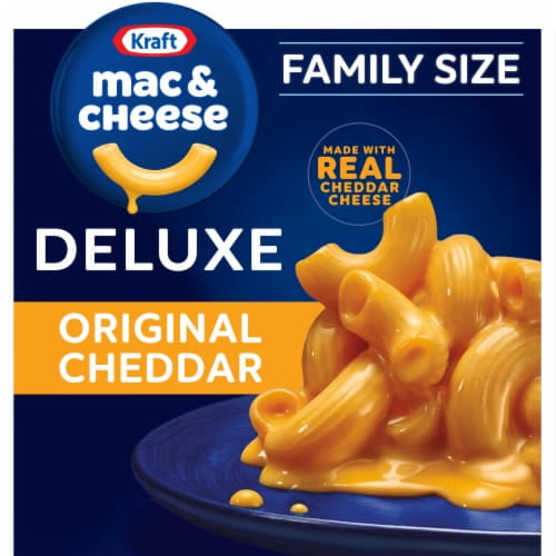 Kraft Deluxe Original Cheddar Mac & Cheese Macaroni And Cheese Dinner Family Size, 24 Oz Box - Pack of 2