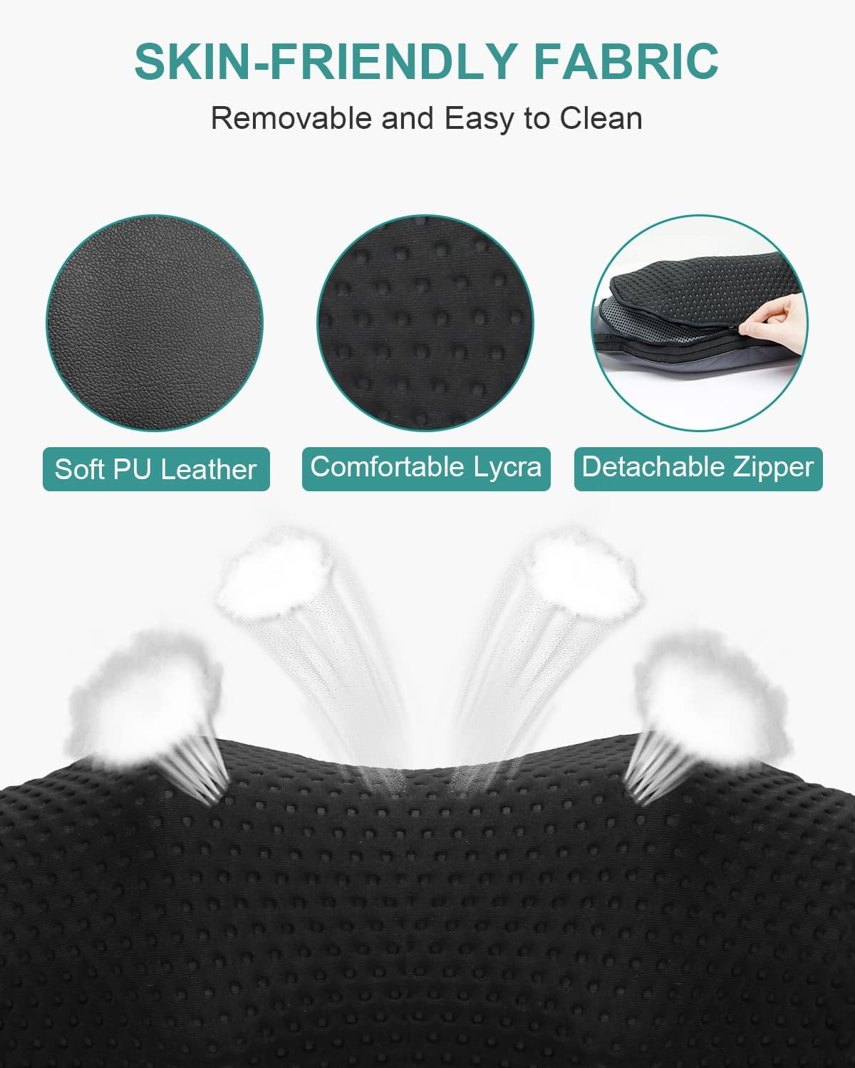 Nekteck Cordless Shiatsu Neck Massager with Heat for Pain Relief,Portable Massage Pillow - Gray