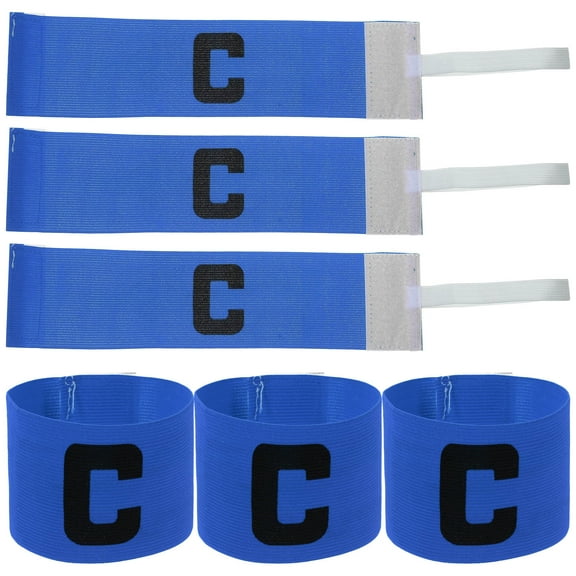FUEENIRVA Football Captain Band Armband Nylon Blue Identify Captain Basketball Games 6Pcs for Fan Gear