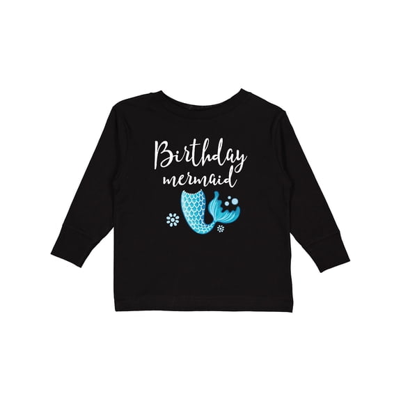 Inktastic Birthday Mermaid Girls Party Girls Long Sleeve Toddler T-Shirt