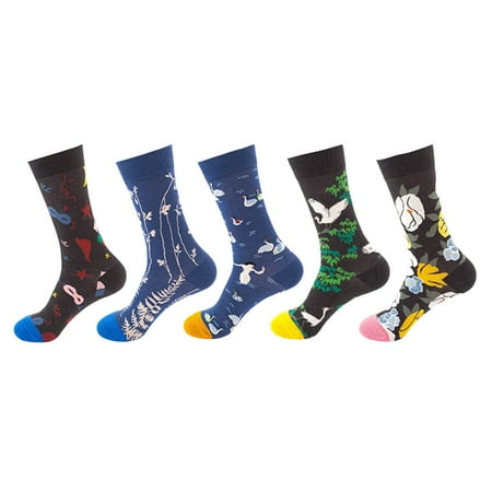 

Huaai socks for women 5 Pairs Women Socks Print Socks Gifts Cotton Long Socks For Women Novelty Funky Cute Socks cute socks A