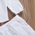 thumbnail image 3 of Chemise d'Automne pour Bébé, Ensemble Pantalon Jogger, Boutons en Coton Col Rond Manches Longues Pantalon à Lacets, 3 of 5