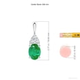 thumbnail image 3 of ANGARA Natural Oval 1.1 ct Emerald Solitaire Pendant with Trio Diamond in 14K White Gold for Women (Size-8x6mm) | May Birthstone, Anniversary, Jewelry Gift for Women | Natural Emerald Necklace, 3 of 8