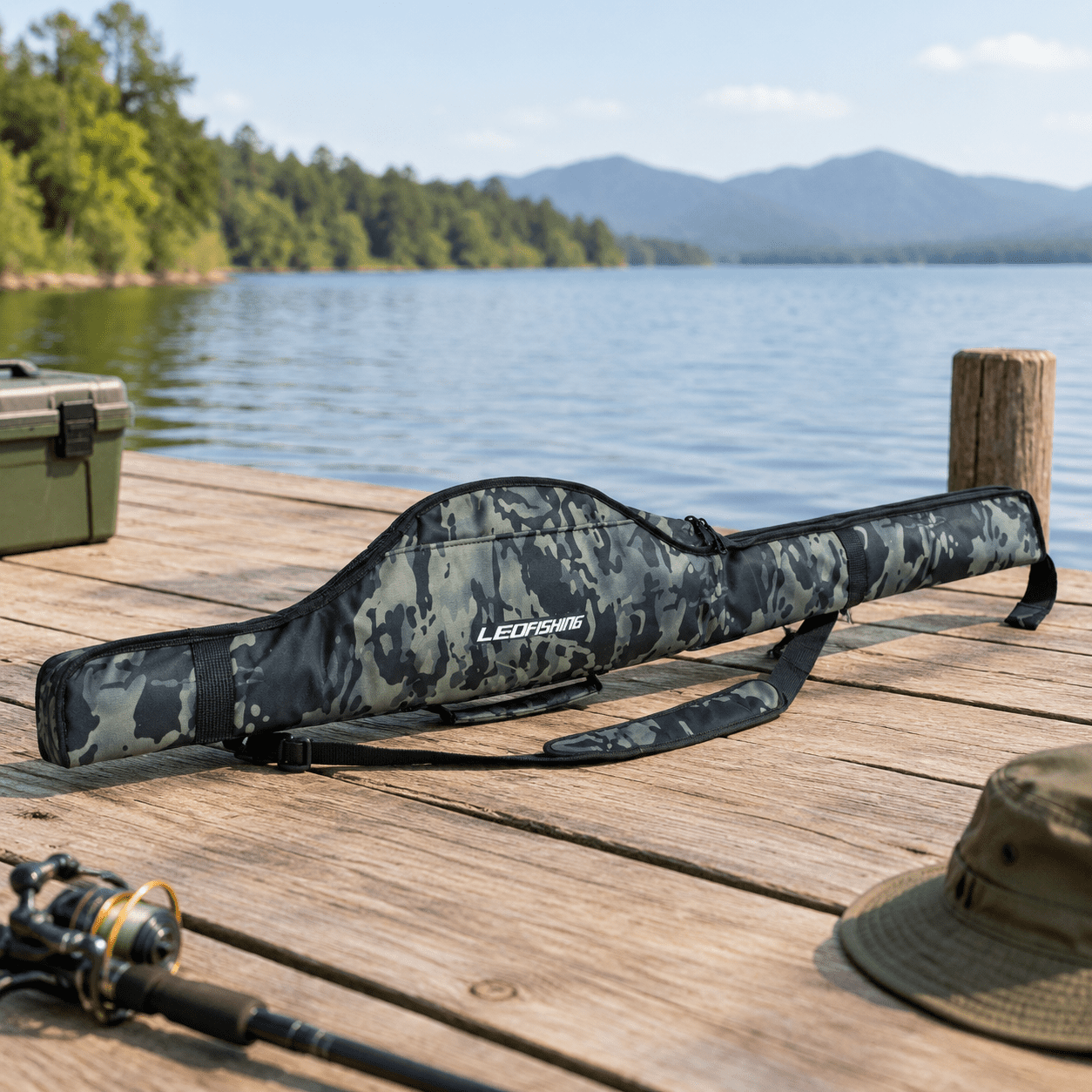 Medium(140cm/4.59ft) Portable Folding Fishing Pole Bag Rod And Reel Protective Carry Case