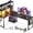 Black, variant on 61 Inch L Shaped Desk with LED Lighting, Reversible Gaming Desk with Power Outlets, Cornor Computer Table with Storage Shelves & Bag & Iron Hook, Home Office Table for Writing, Study, Black