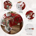 thumbnail image 5 of Red Christmas Snowman Table Cloth Waterproof Tablecloths, Xmas Snowflake Elk Tree Balls Tablecloth Dining Table Cover for Kitchen Party Tabletop Outdoor, Rectangle Tablecloth 54x108 Inch, 5 of 9