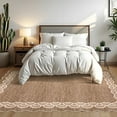 thumbnail image 5 of Funslane 5' x 7' Washable Scalloped Area Rug, Modern Neutral Farmhouse Floor Carpet, for Living Room Bedroom Apartment, Tan, 5 of 11