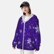 thumbnail image 3 of Balery Dark Purple Snowflakes Sudadera ligera de manga larga con capucha y protección solar UPF 50+ para hombre y mujer, ideal para pesca y running-Medium, 3 of 7