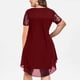 thumbnail image 3 of Moda de verano para mujer, informal, de talla grande, manga de encaje transparente, dobladillo alto y bajo, cuello redondo, vestido de columpio Pompotops  ghjkhdj12727, 3 of 5