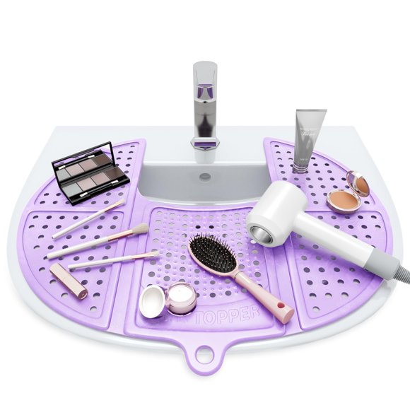 Funda de lavabo plegable para fregadero, silicona, iris, lavanda
