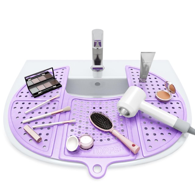 Funda de lavabo plegable para fregadero, silicona, iris, lavanda