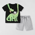 thumbnail image 5 of Toddler Boy Outfits Dinosaur Print Short Sleeve Crew Neck T-Shirt Top And Shorts 2 Piece Everyday Wear Baby Boys' Clothing Sets Size 18-24 Months, 5 of 6