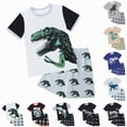 thumbnail image 5 of HCNTES Toddler Boys Shirts Set Dinosaur Print Casual T-Shirt Shorts Set Boys Outfits Set, 5 of 5